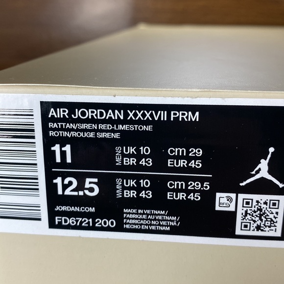 Air Jordan 37 Premium 'Rattan' - Air Jordan - FD6721 200 Mens Shoe size 11 - Picture 13 of 14